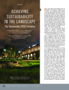 Cover photo of Achieving Sustainability in the Landscape: The Sustainable SITES Initiative